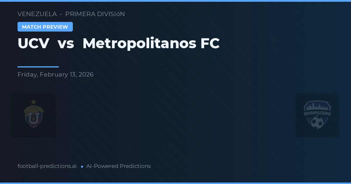 UCV vs Metropolitanos FC — prediksi dan pratinjau pertandingan
