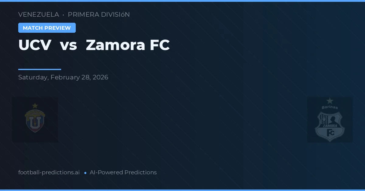 UCV - Zamora — maç tahmini ve önizleme