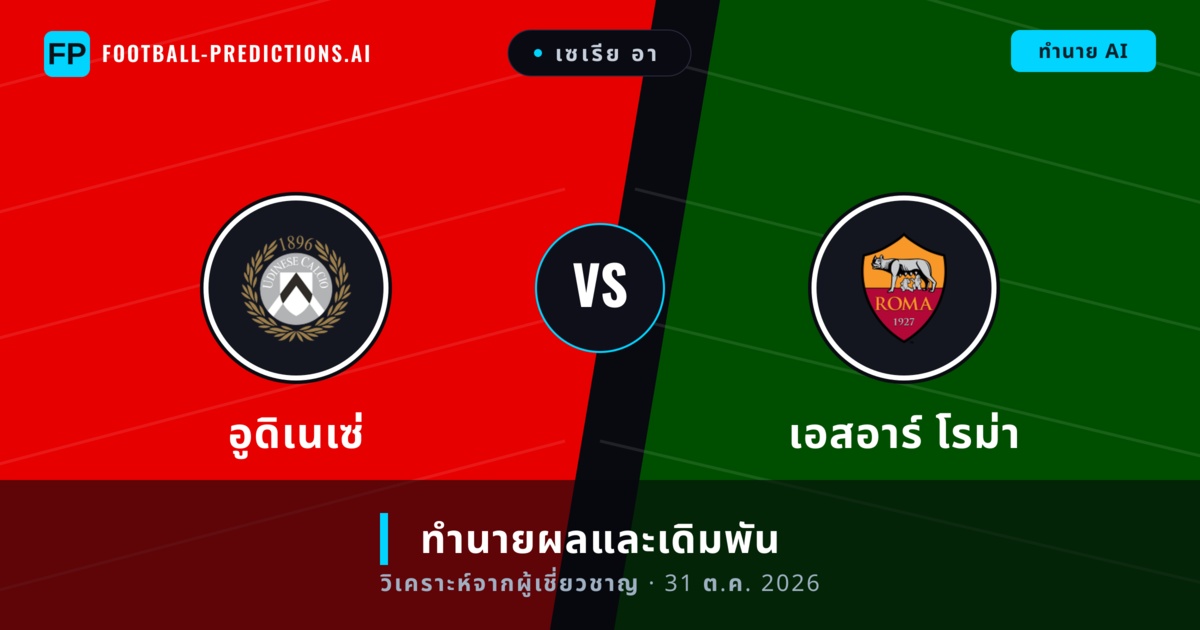 อูดิเนเซ่ พบ เอสอาร์ โรม่า — ทำนายผลและพรีวิวการแข่งขัน