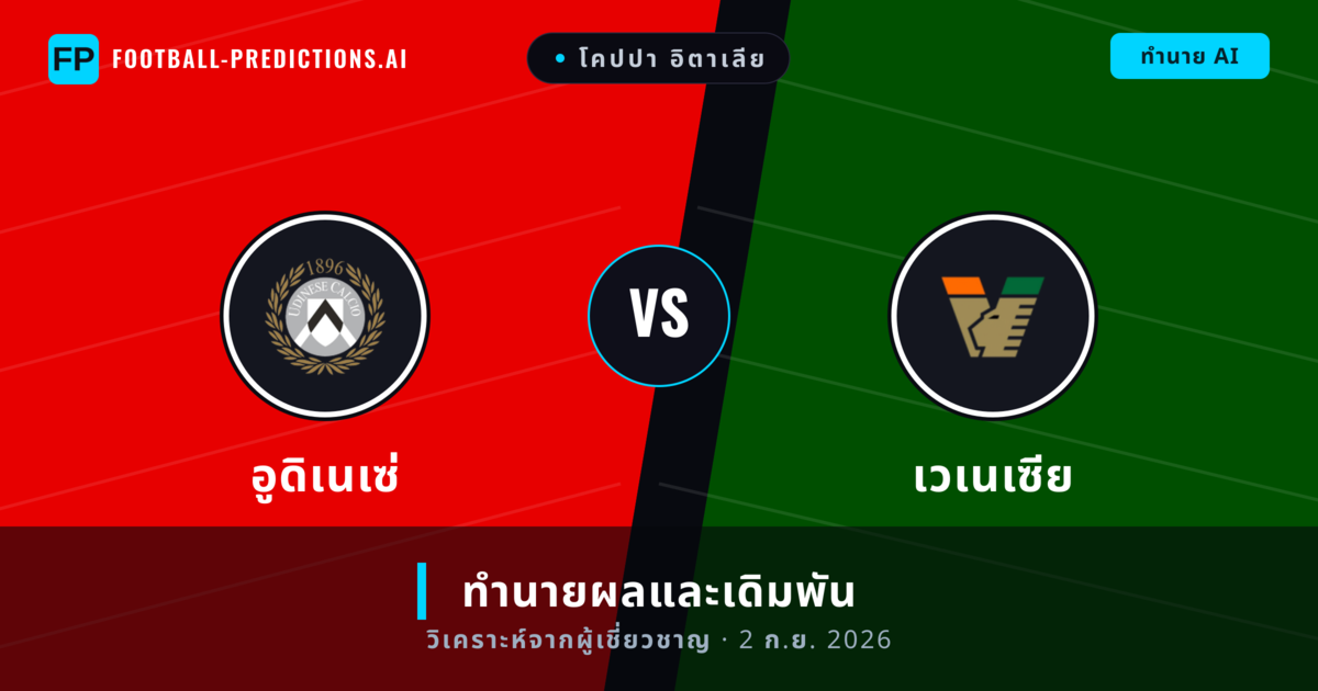 อูดิเนเซ่ พบ เวเนเซีย — ทำนายผลและพรีวิวการแข่งขัน