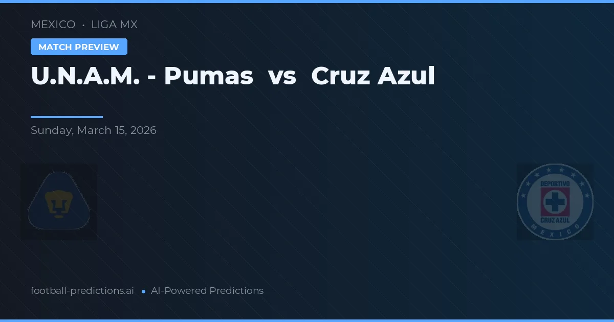 U.N.A.M. - Pumas vs Cruz Azul — pronostic et avant-match