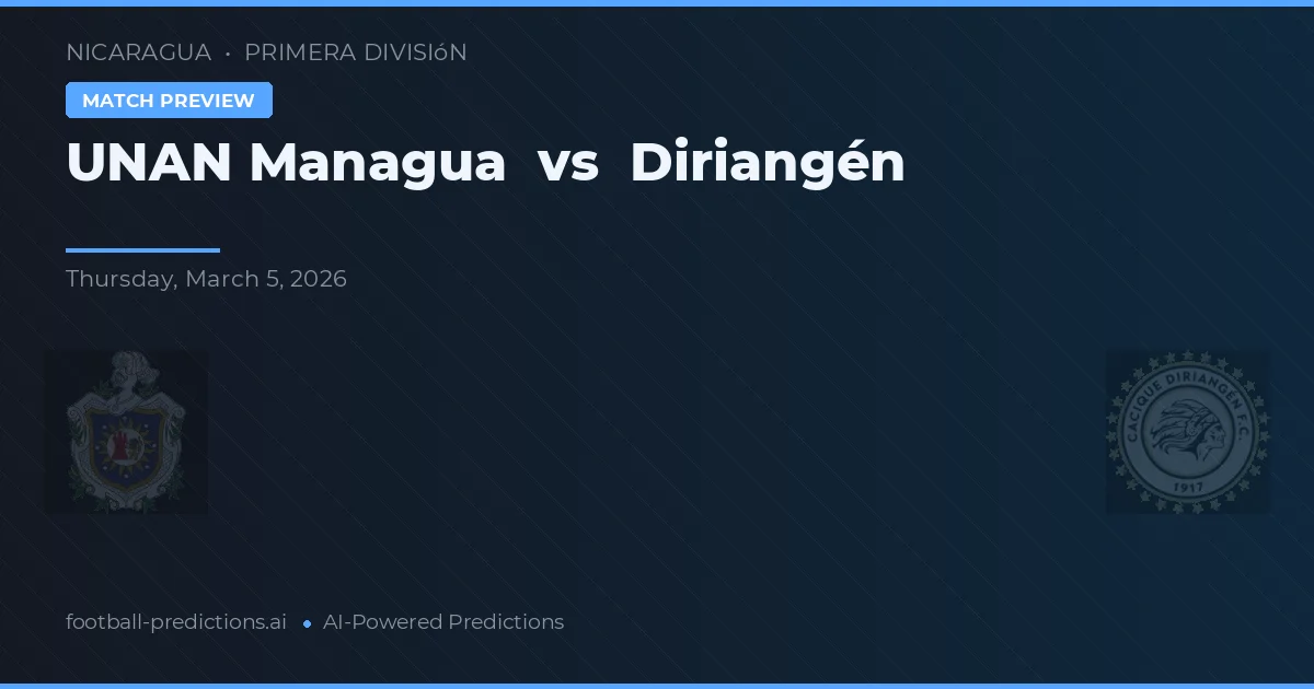 UNAN Managua vs Diriangén — prediksi dan pratinjau pertandingan