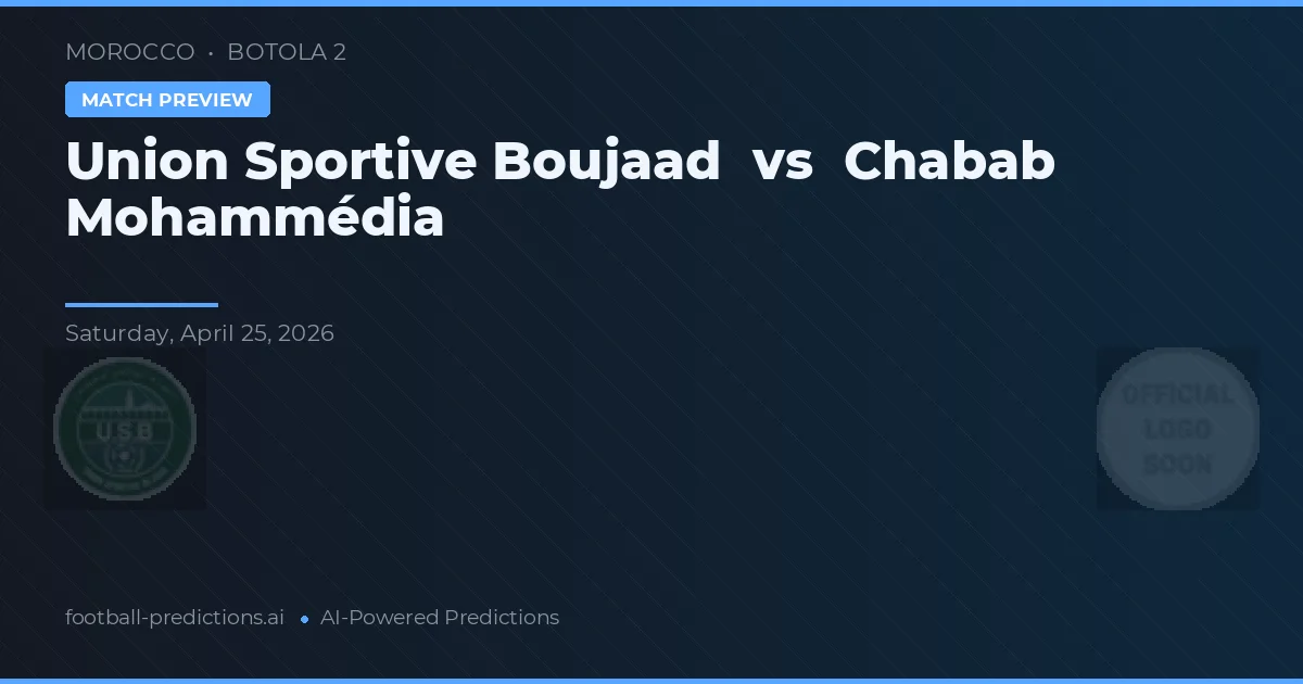 يونيون سبورتي بوجااد vs شاب ب محمدية preview