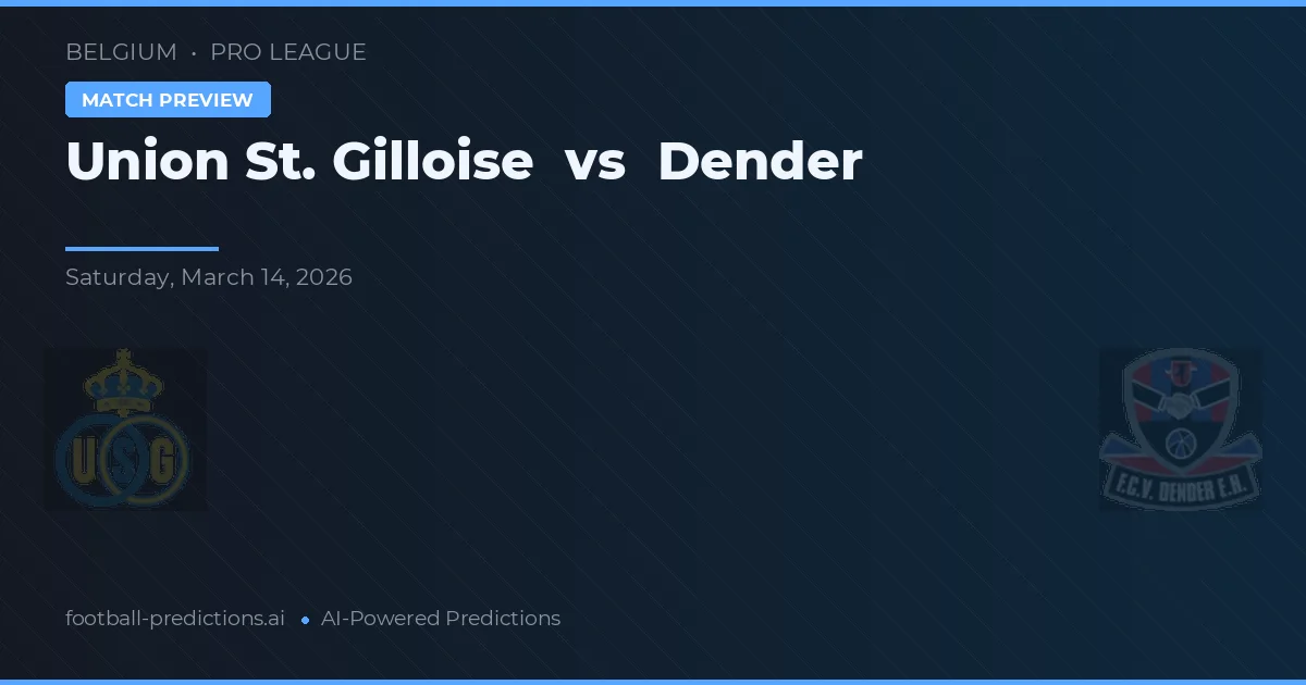 Union Saint-Gilloise vs Dender — pronostic et avant-match