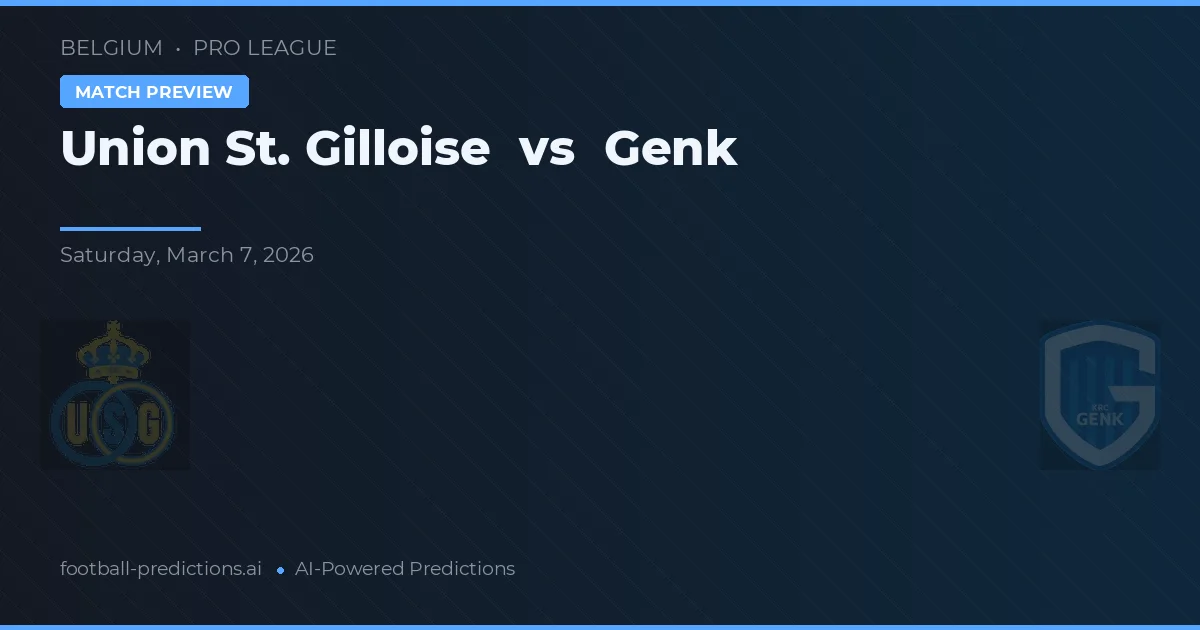 Union Saint-Gilloise - Genk — maç tahmini ve önizleme