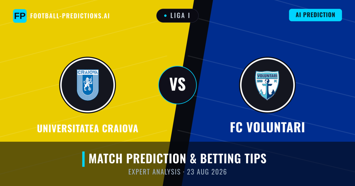 Universitatea Craiova vs FC Voluntari — match prediction & preview