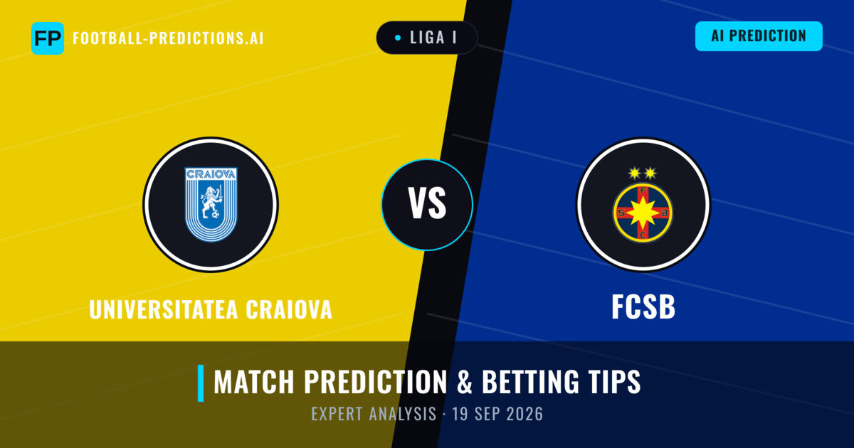Universitatea Craiova vs FCSB — match prediction & preview