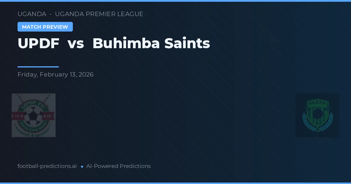 UPDF vs Buhimba Saints — match prediction & preview
