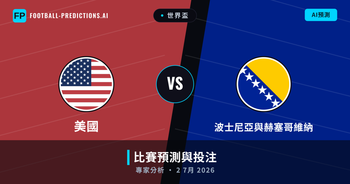美國 vs 波士尼亞與赫塞哥維納 — 比赛预测和前瞻