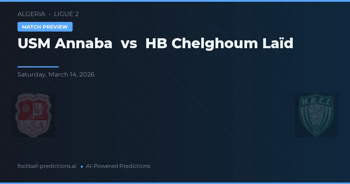 USM Annaba vs HB Chelghoum Laïd — match prediction & preview