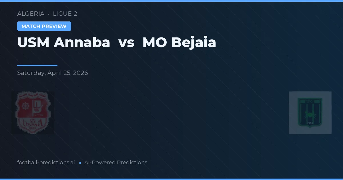 USM Annaba vs MO Bejaia — match prediction & preview