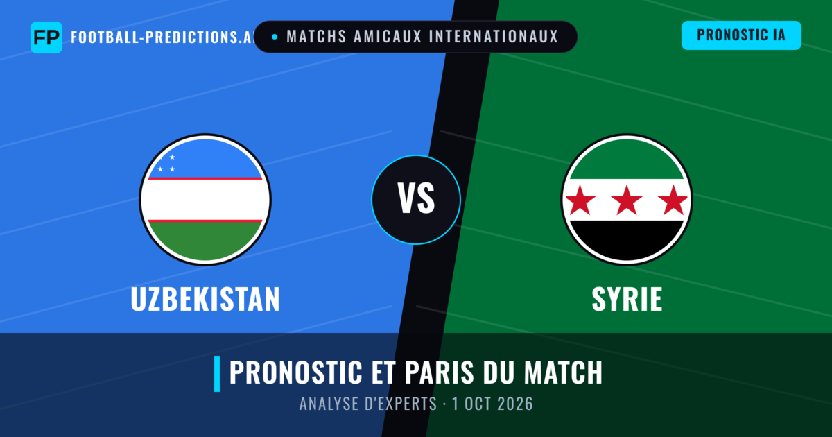Uzbekistan vs Syrie — pronostic et avant-match