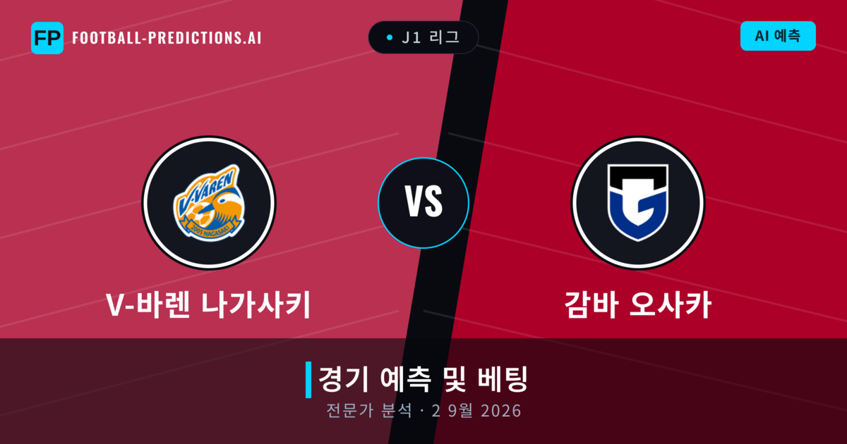 V-바렌 나가사키 대 감바 오사카 — 경기 예측 및 프리뷰
