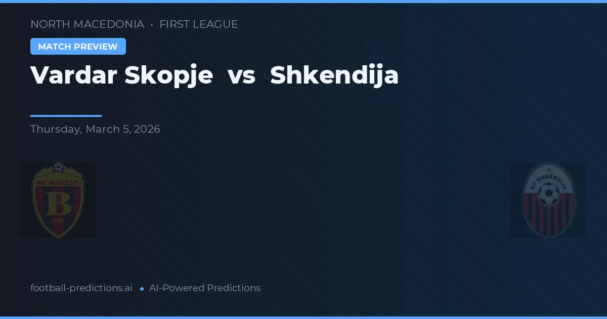 Vardar Skopje vs Shkendija — Prognose und Spielvorschau