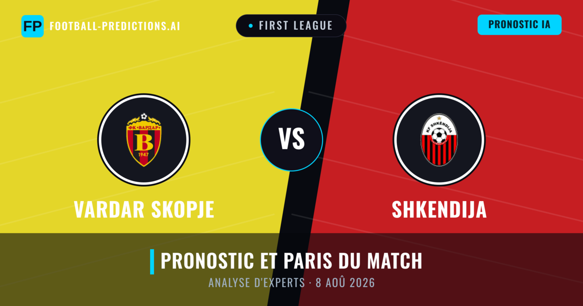 Vardar Skopje vs Shkendija — pronostic et avant-match