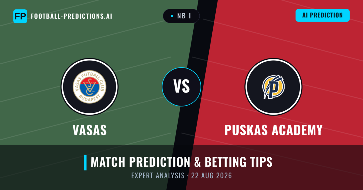 Vasas vs Puskas Academy — match prediction & preview