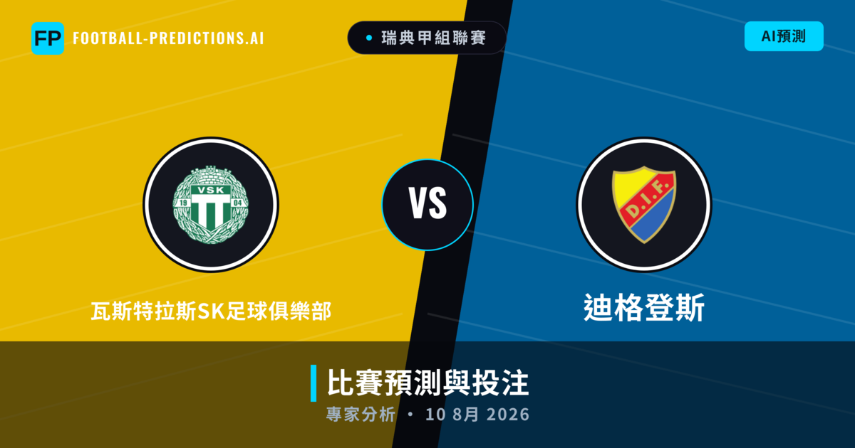 瓦斯特拉斯SK足球俱樂部 vs 迪格登斯 — 比赛预测和前瞻