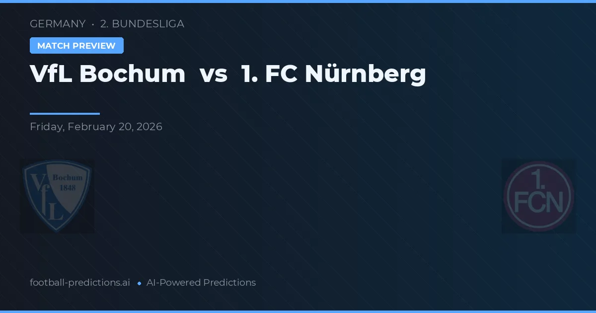 VfL Bochum vs 1. FC Nürnberg — match prediction & preview