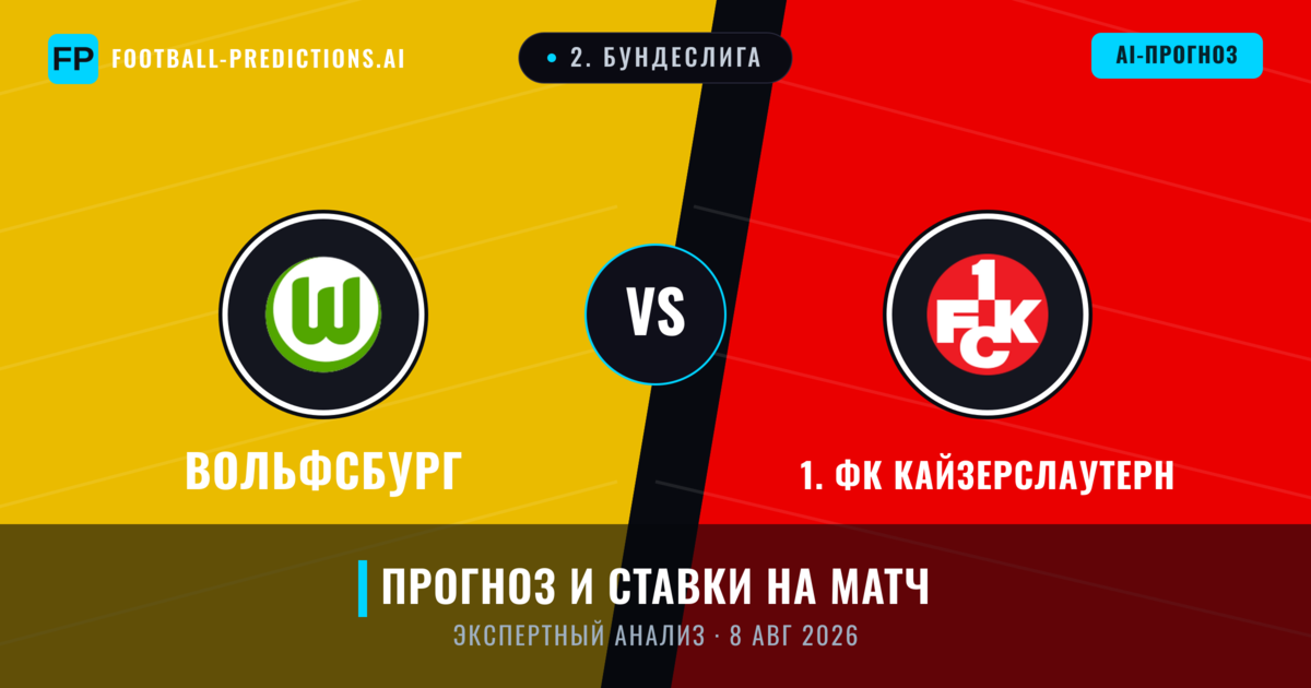 Вольфсбург – 1. ФК Кайзерслаутерн — прогноз и превью матча