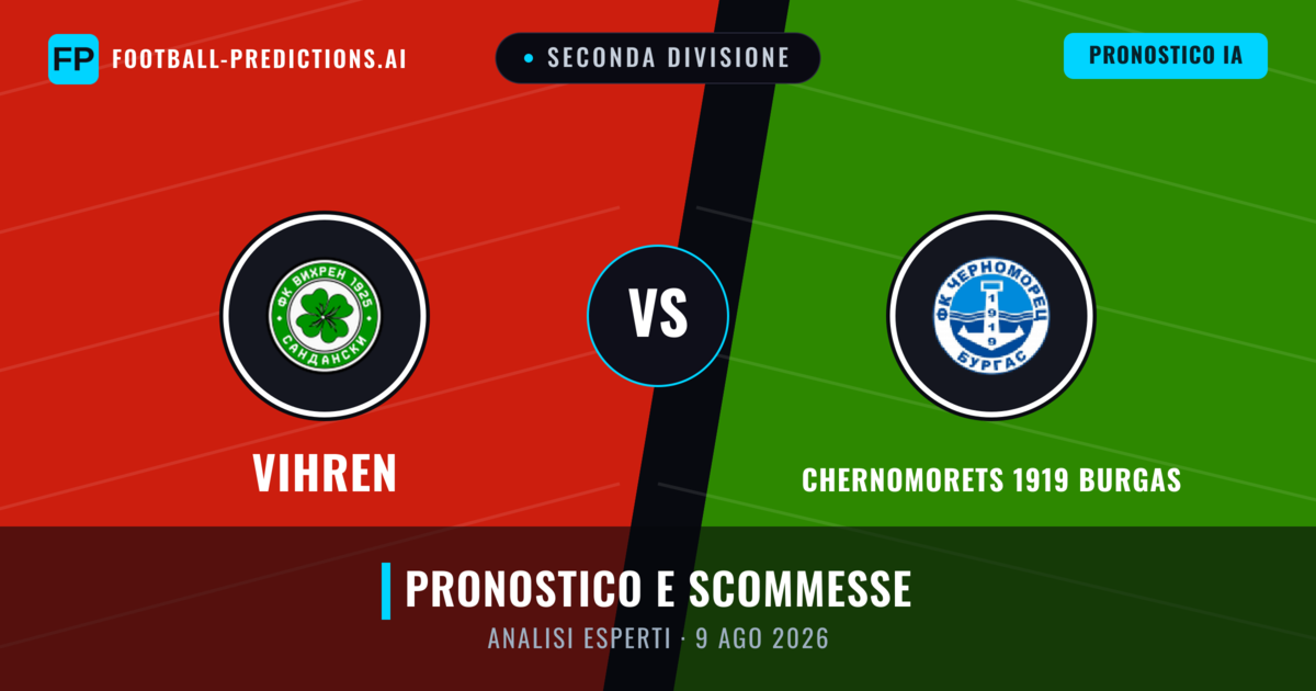 Vihren vs Chernomorets 1919 Burgas — pronostico e anteprima del match