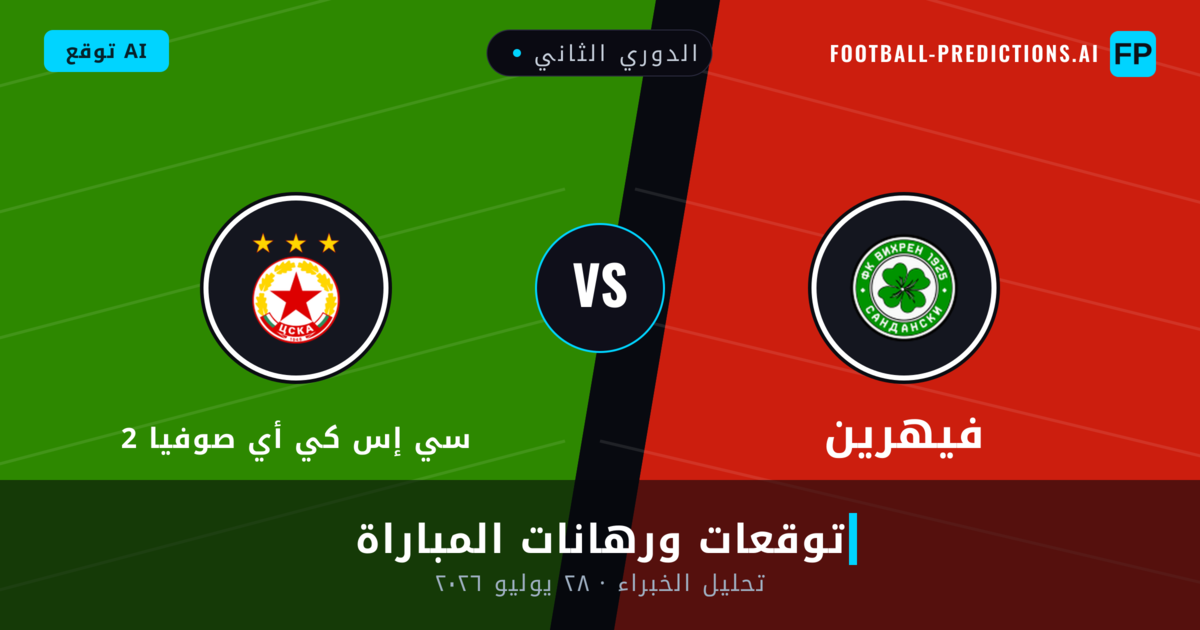 فيهرين ضد سي إس كي أي صوفيا 2 — توقعات ومعاينة المباراة