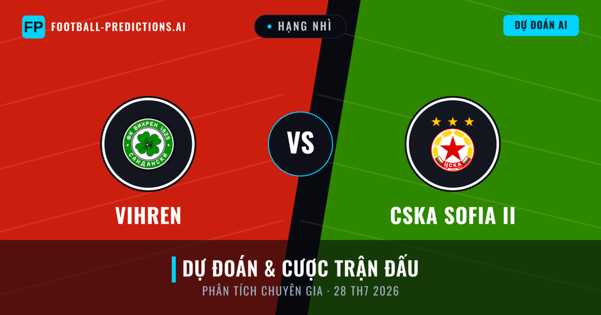 Vihren vs CSKA Sofia II — dự đoán và xem trước trận đấu