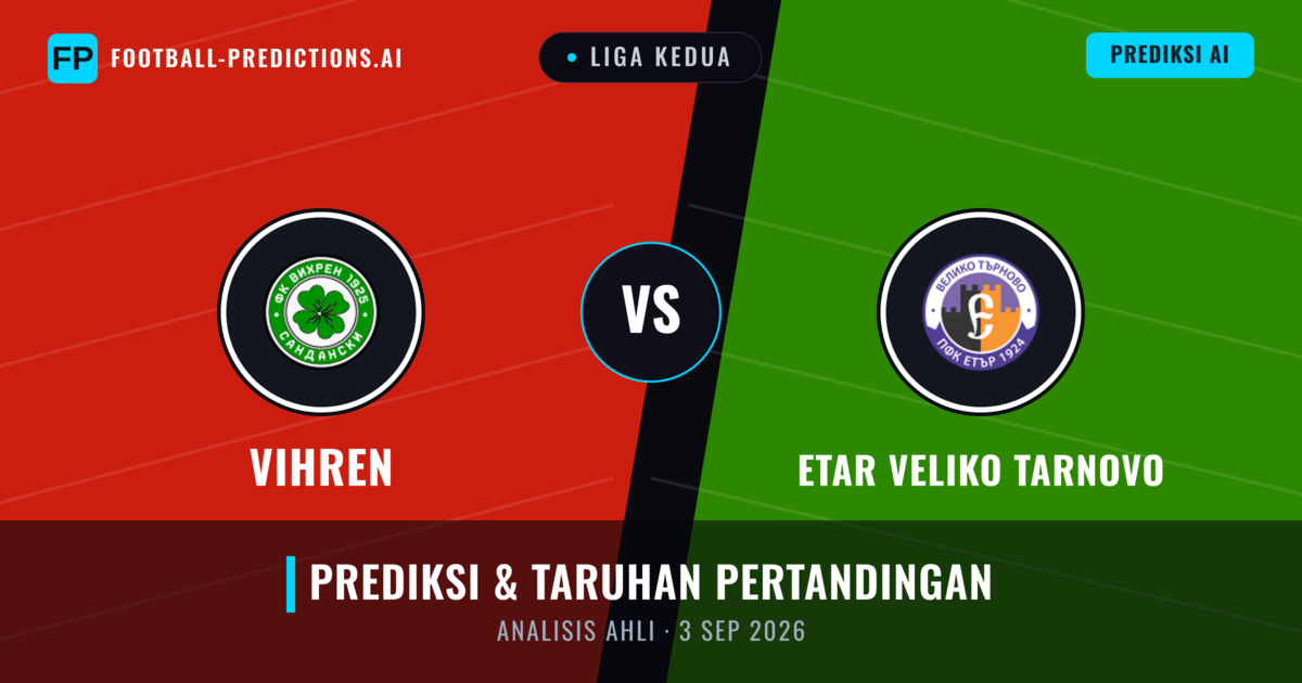 Vihren vs Etar Veliko Tarnovo — prediksi dan pratinjau pertandingan