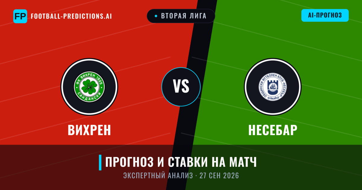 Вихрен – Несебар — прогноз и превью матча