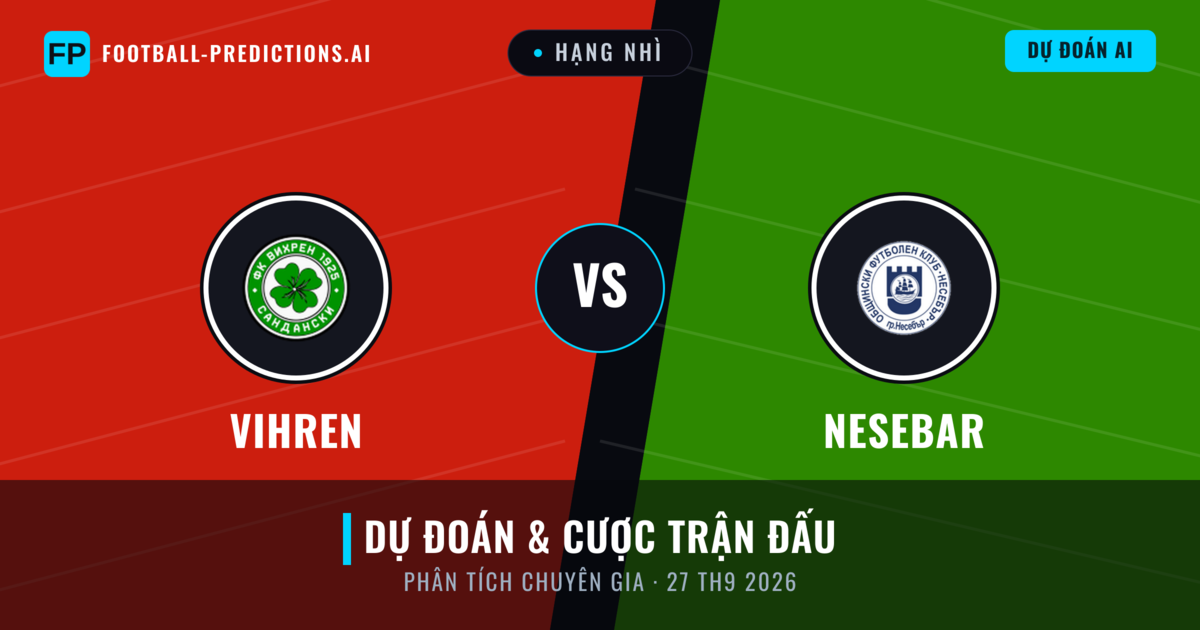 Vihren vs Nesebar — dự đoán và xem trước trận đấu
