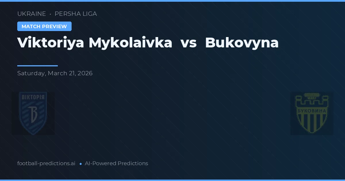 Viktoriya Mykolaivka vs Bukovyna — pronostico e anteprima del match