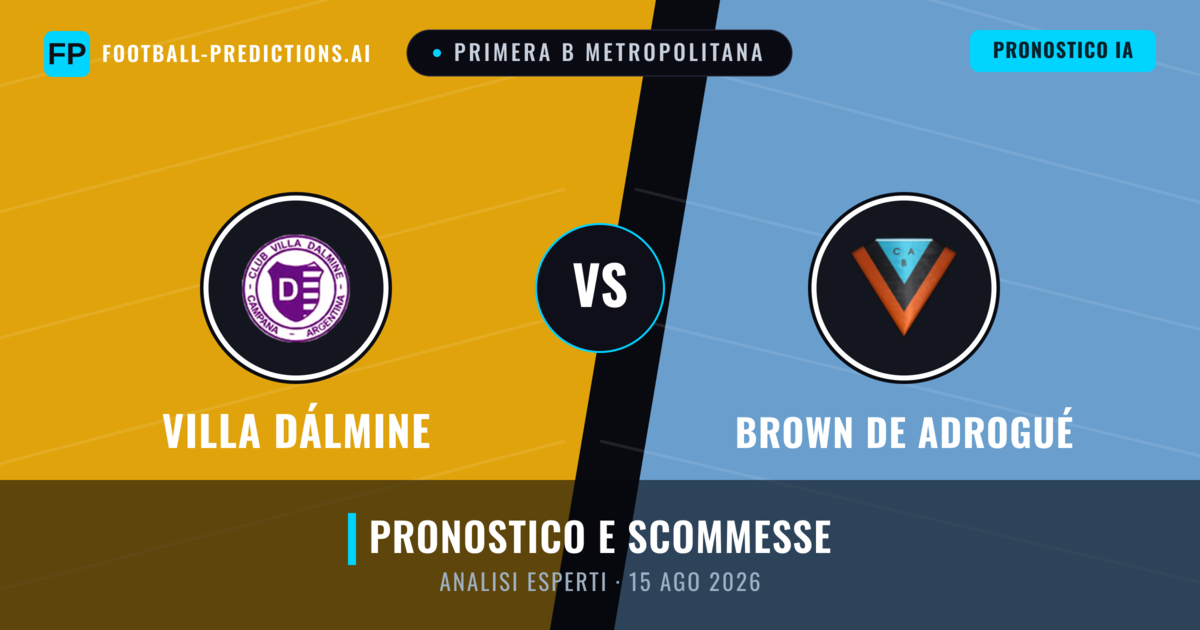 Villa Dálmine vs Brown de Adrogué — pronostico e anteprima del match