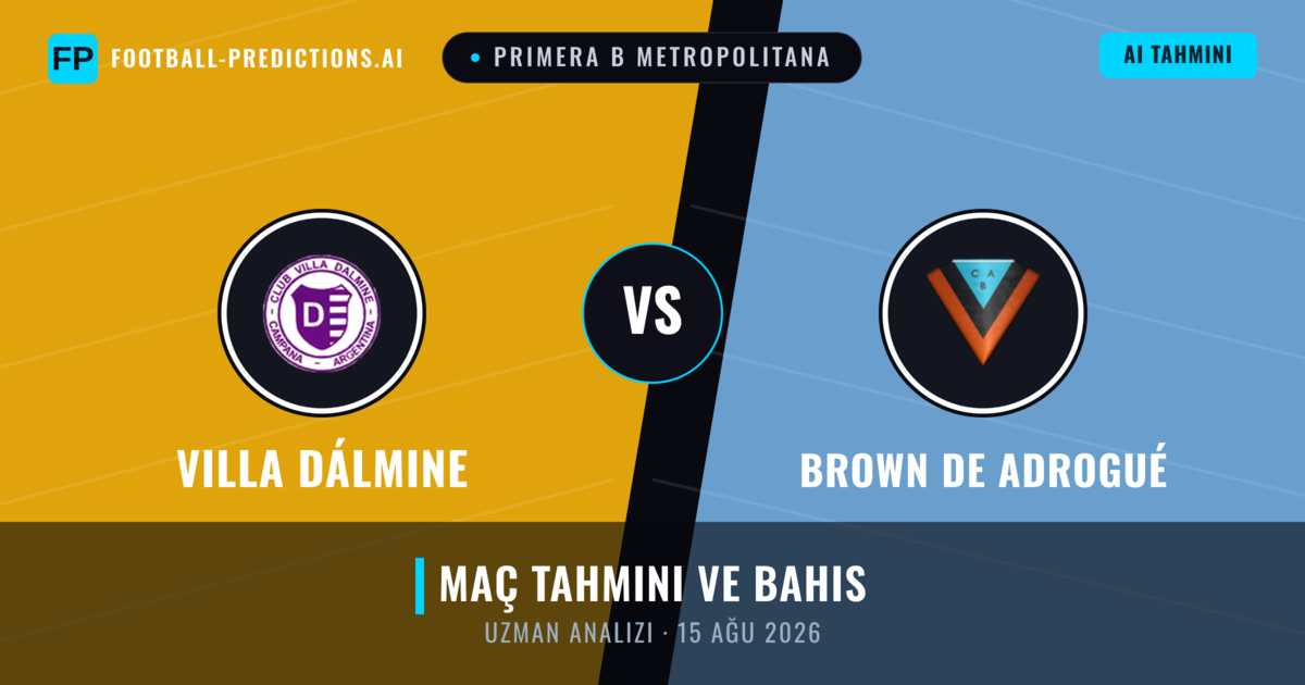 Villa Dálmine - Brown de Adrogué — maç tahmini ve önizleme