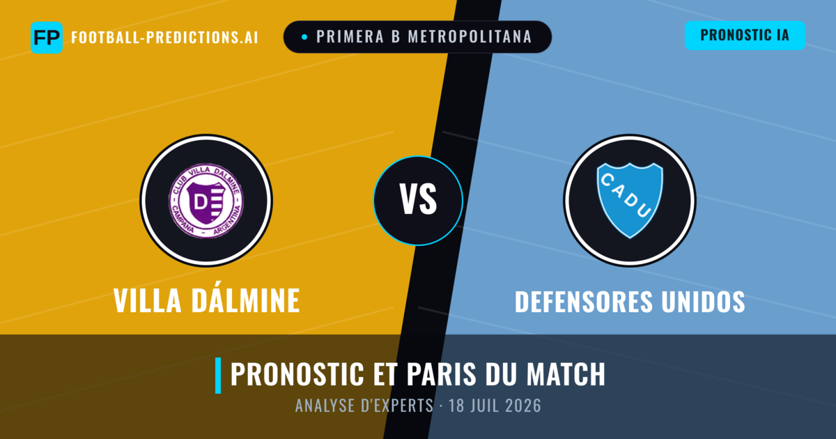 Villa Dálmine vs Defensores Unidos — pronostic et avant-match