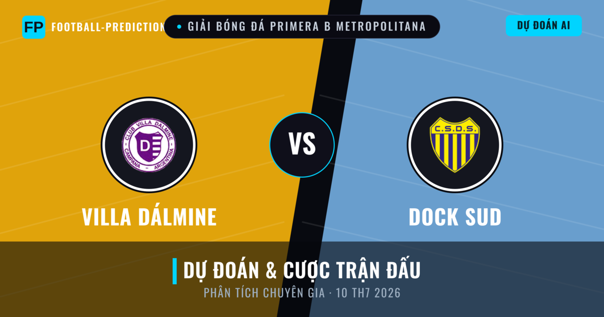 Villa Dálmine vs Dock Sud — dự đoán và xem trước trận đấu