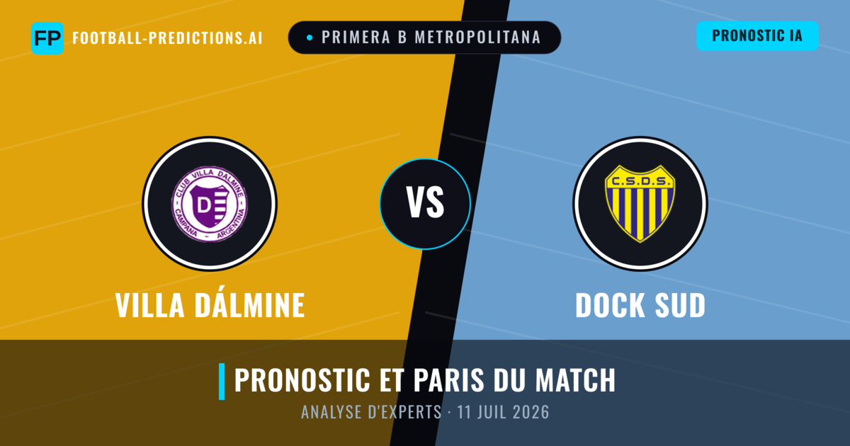 Villa Dálmine vs Dock Sud — pronostic et avant-match