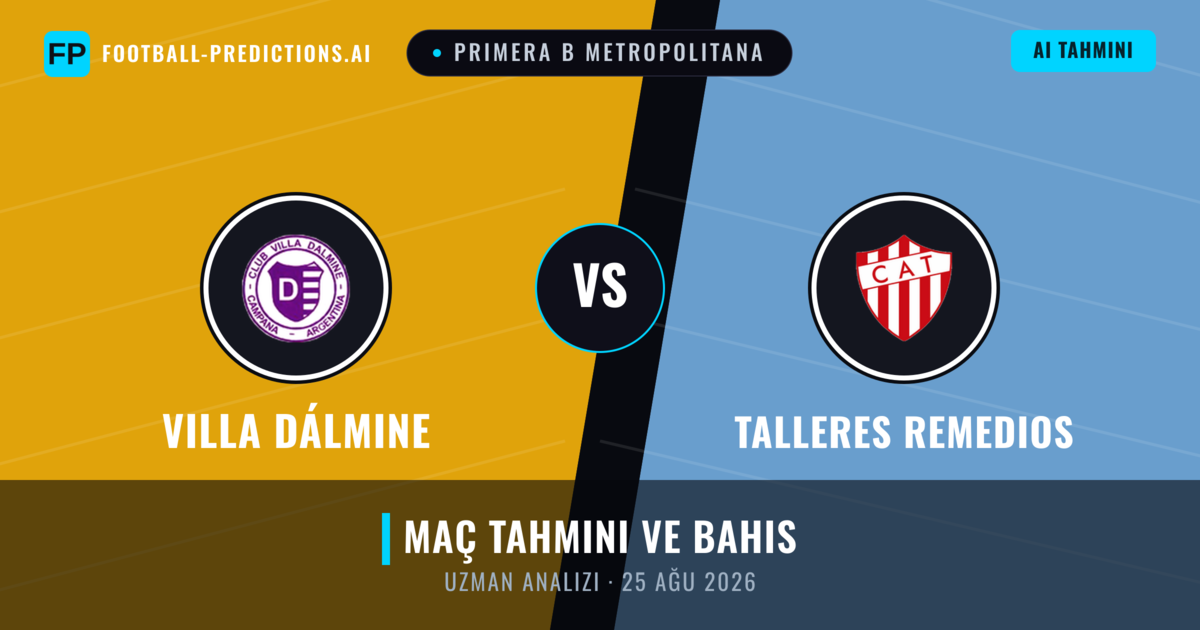 Villa Dálmine - Talleres Remedios — maç tahmini ve önizleme