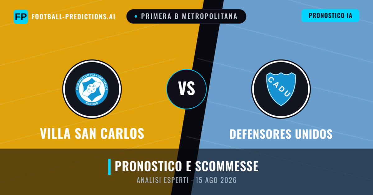 Villa San Carlos vs Defensores Unidos — pronostico e anteprima del match
