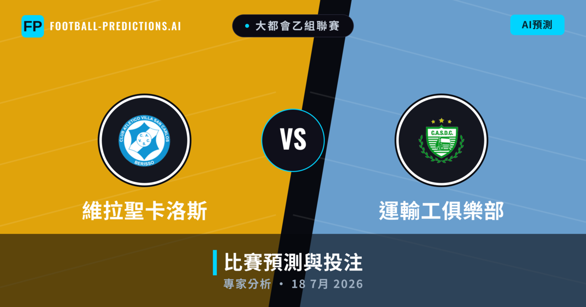 維拉聖卡洛斯 vs 運輸工俱樂部 — 比赛预测和前瞻