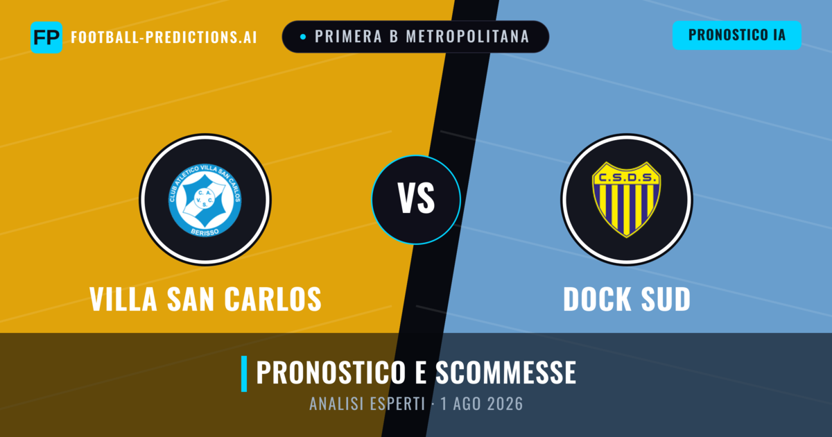 Villa San Carlos vs Dock Sud — pronostico e anteprima del match