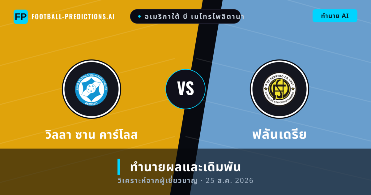 วิลลา ซาน คาร์โลส พบ ฟลันเดรีย — ทำนายผลและพรีวิวการแข่งขัน