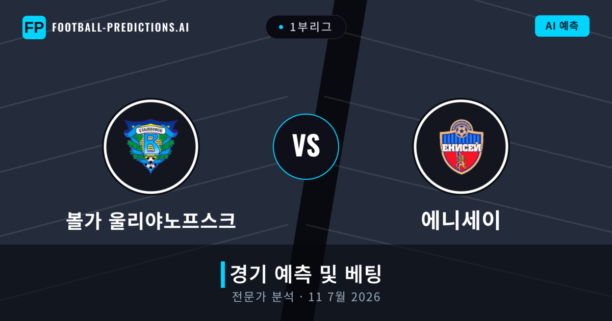 볼가 울리야노프스크 대 에니세이 — 경기 예측 및 프리뷰