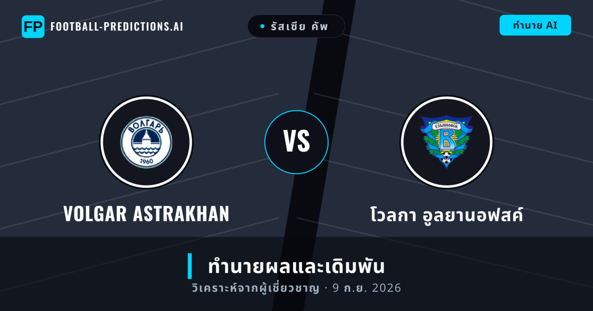Volgar Astrakhan พบ โวลกา อูลยานอฟสค์ — ทำนายผลและพรีวิวการแข่งขัน