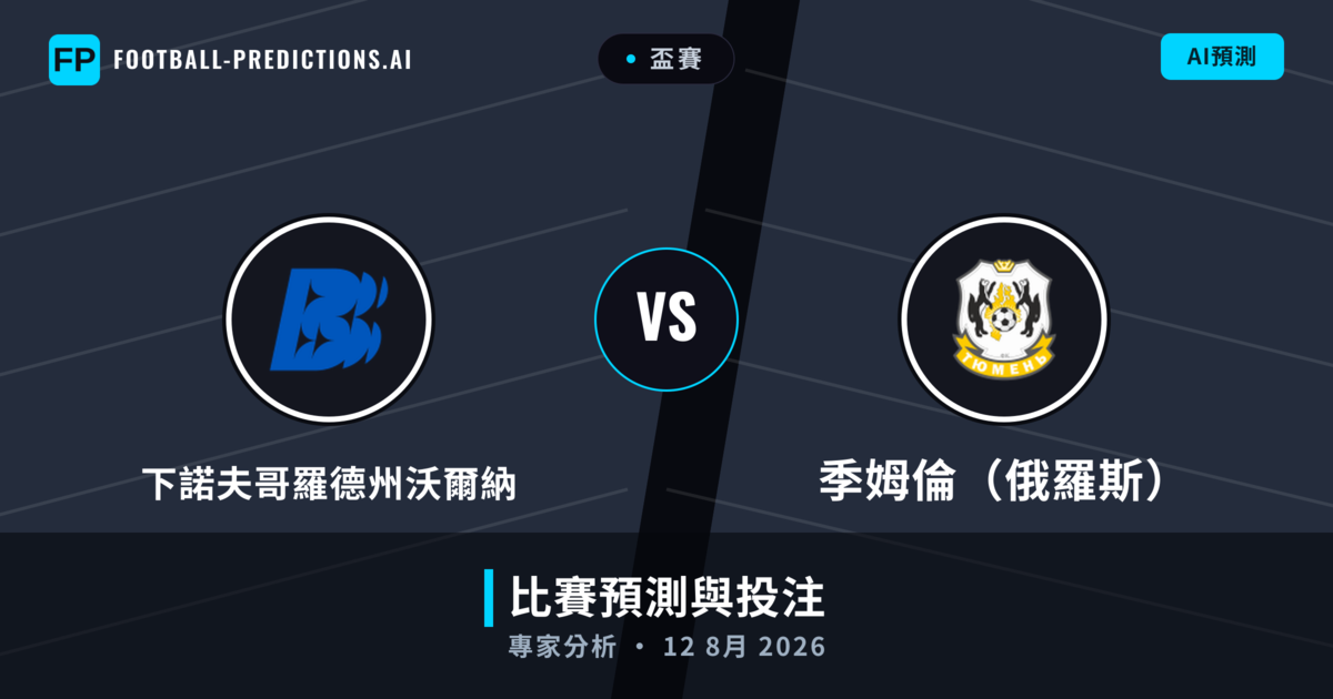 下諾夫哥羅德州沃爾納 vs 季姆倫(俄羅斯) — 比赛预测和前瞻