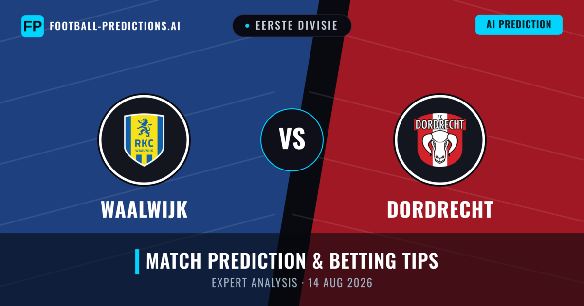 Waalwijk vs Dordrecht — match prediction & preview