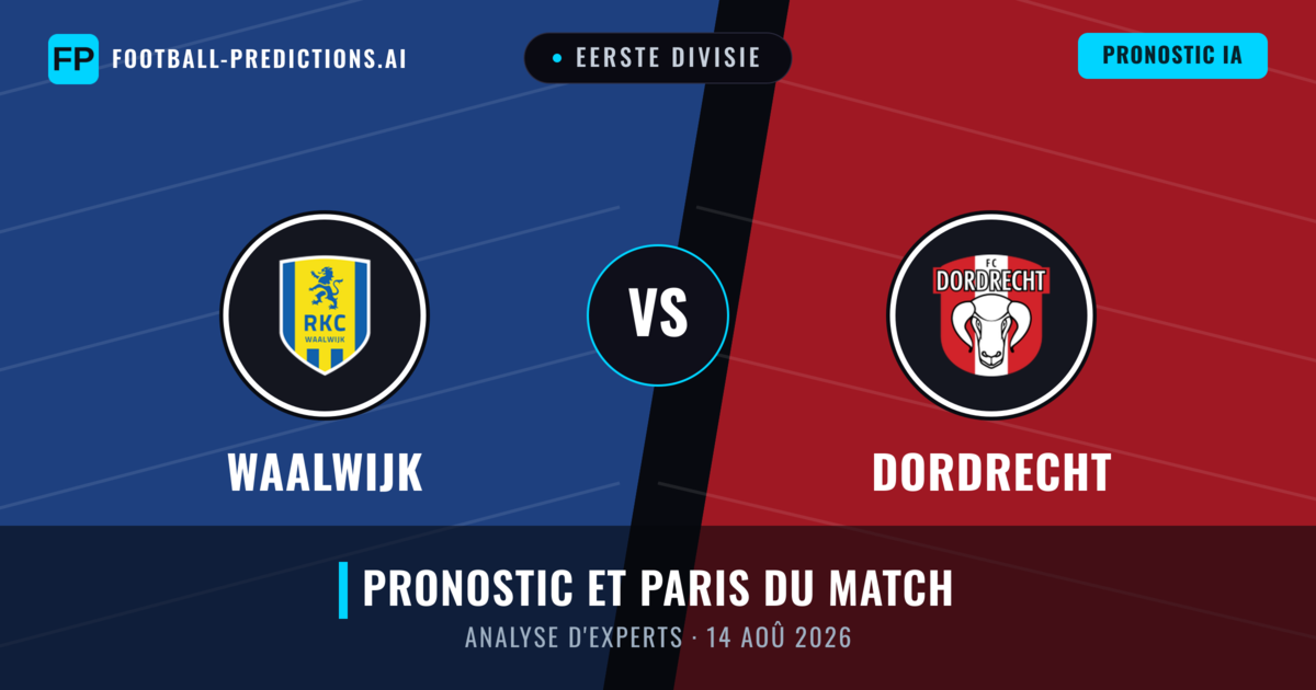 Waalwijk vs Dordrecht — pronostic et avant-match