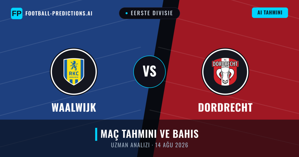 Waalwijk - Dordrecht — maç tahmini ve önizleme