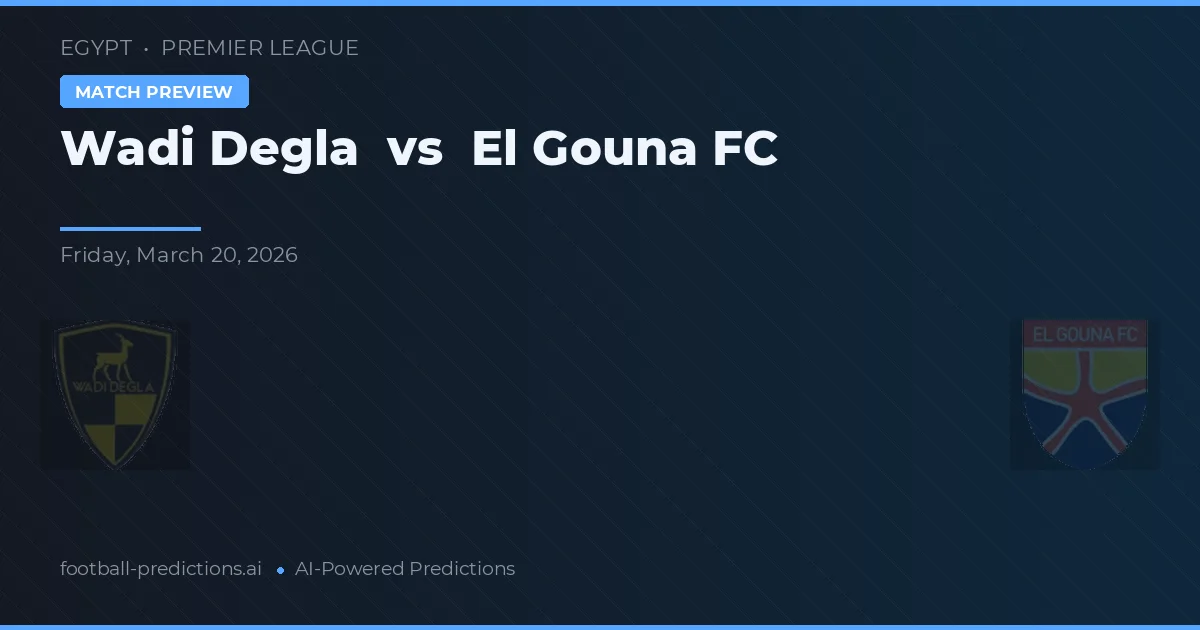 Wadi Degla vs El Gouna FC — match prediction & preview