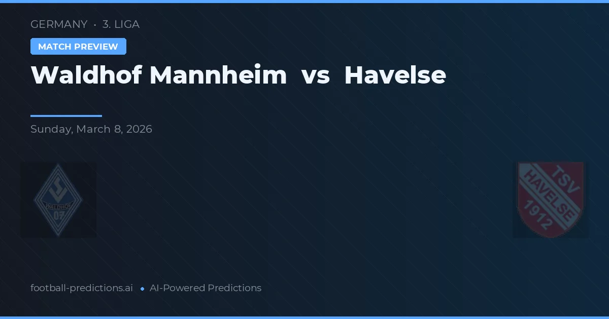 Waldhof Mannheim vs Havelse — hula at preview ng laban