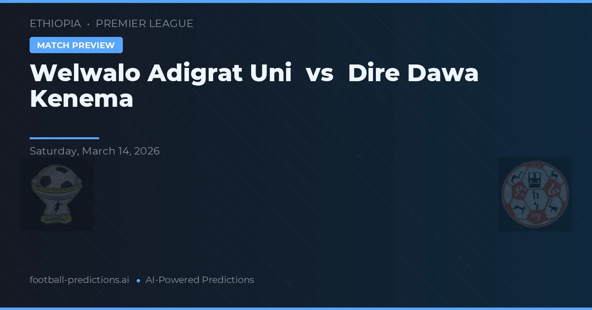 Welwalo Adigrat Uni vs Dire Dawa Kenema — pronostic et avant-match