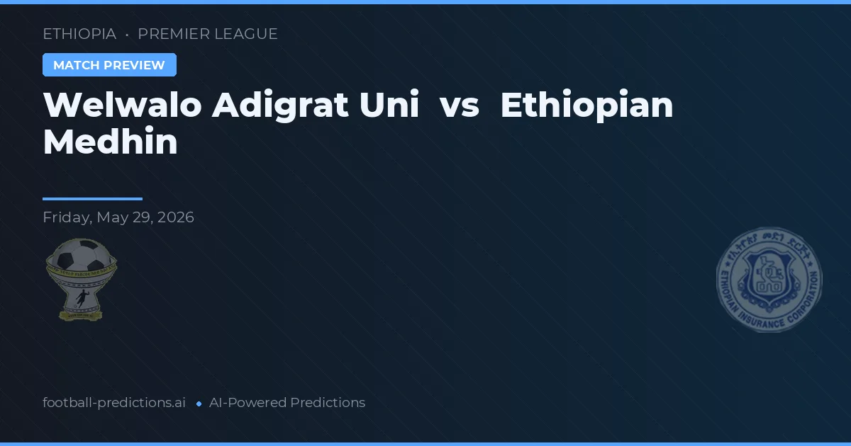 Welwalo Adigrat Uni vs Medhin Ethiopia — prediksi dan pratinjau pertandingan